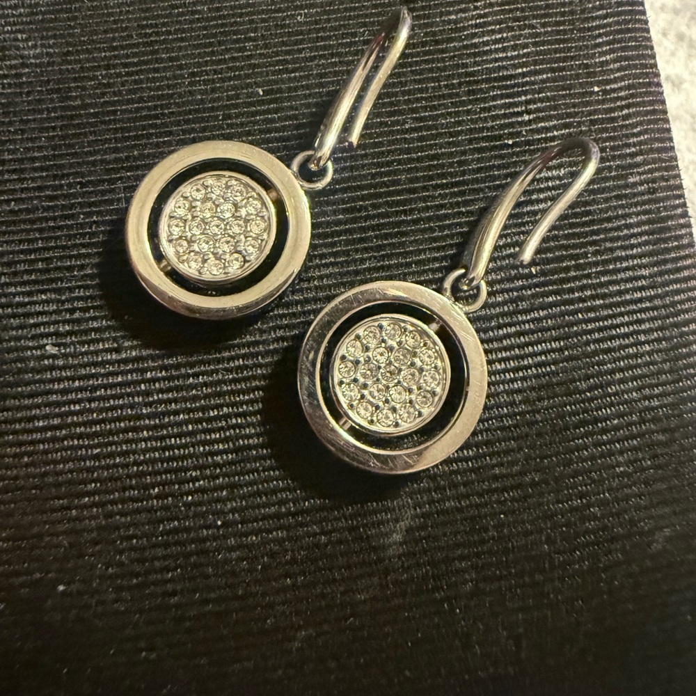 Michael Kors Silver Tone Circle Earrings